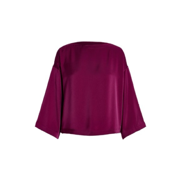 Polo Ralph Lauren Satin Boatneck Blouse Top Size Small Petite - Picture 1 of 7
